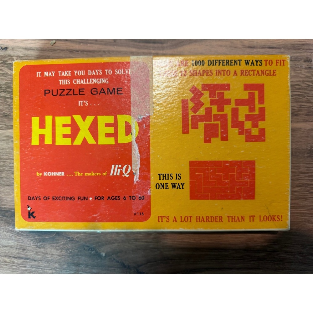 Vintage Kohner Hexed Puzzle Game Challenging Logic Brain Teaser Retro Toy #115